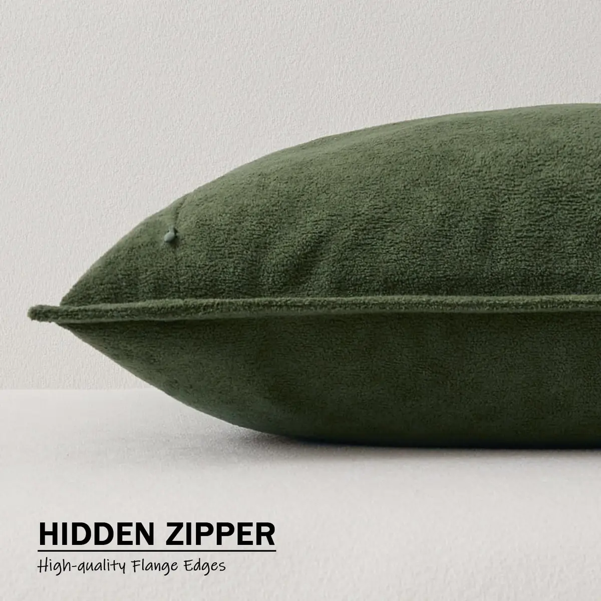 K KEVIN TEXTILE Moss Green 20x20 Inch (50.8x50.8 cm) 2-Pack Waterproof Boucle Pillow Covers | Modern Farmhouse Accent - view 3