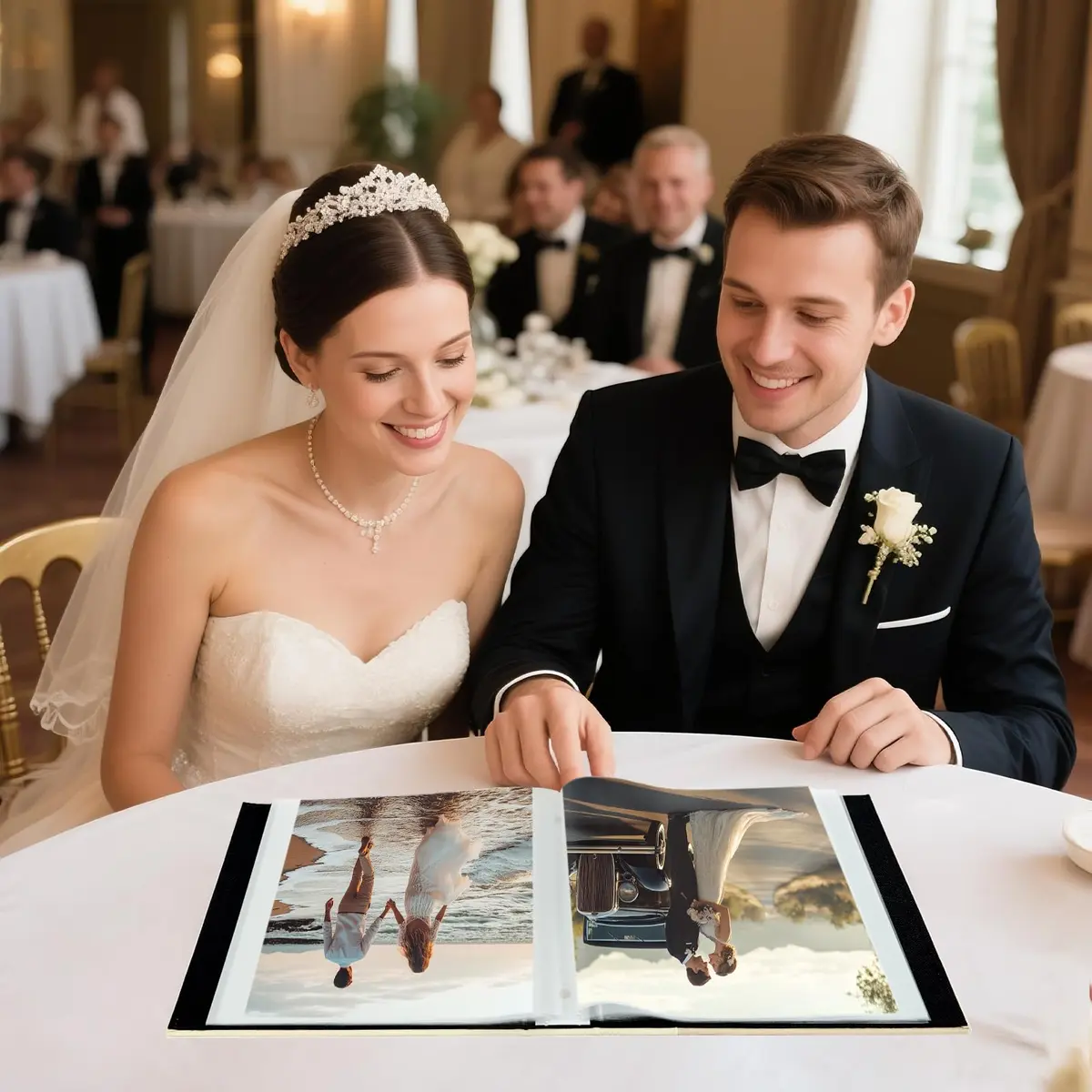 Miaikoe 8x10 Photo Album 2 Packs Beige Leather Cover Holds 100 Vertical Photos | Classic Wedding & Family Picture Book - view 6