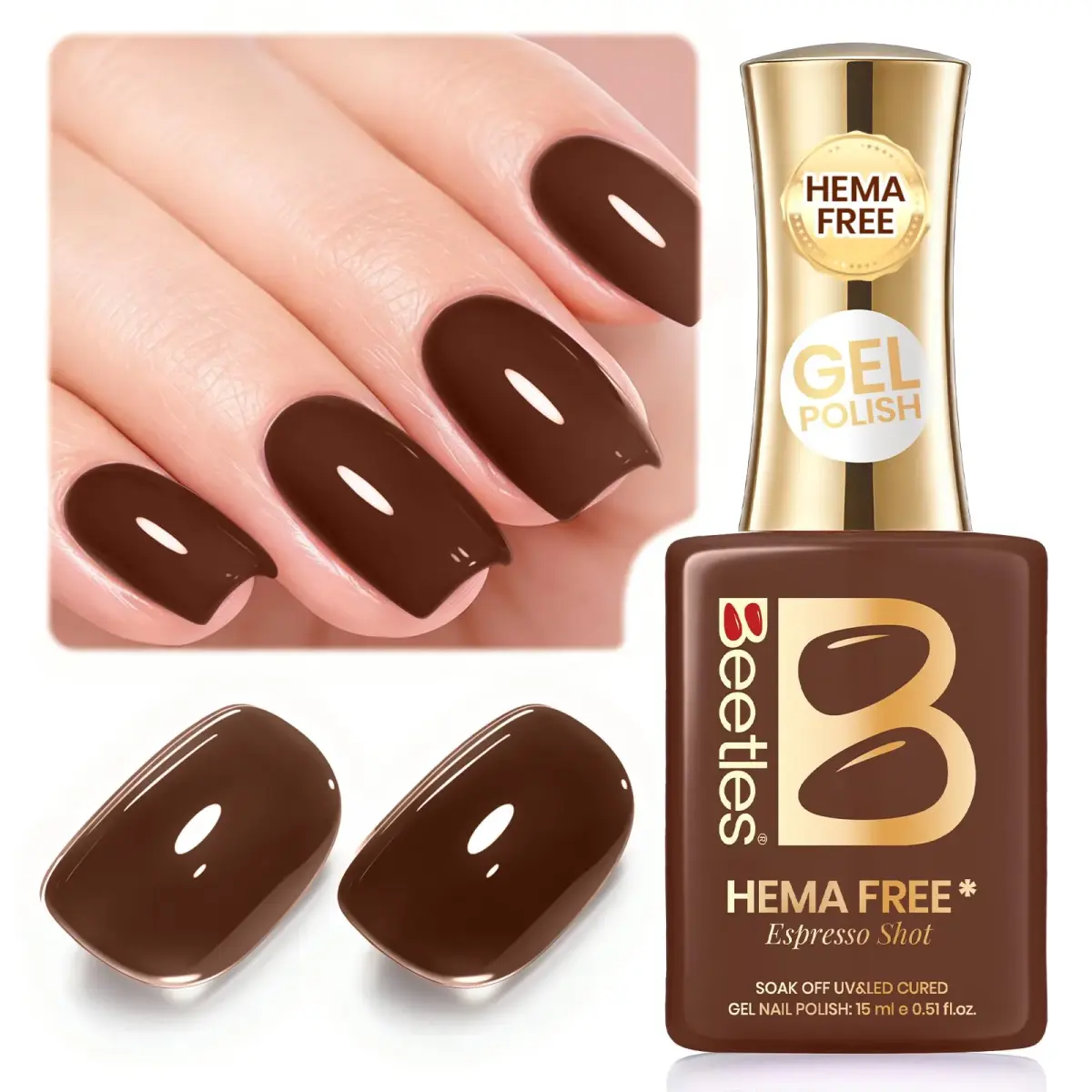 Beetles Gel Nail Polish Espresso Shot 15ml (0.51 Fl Oz) | Hema-Free Soak-Off UV/LED Gel - main product image