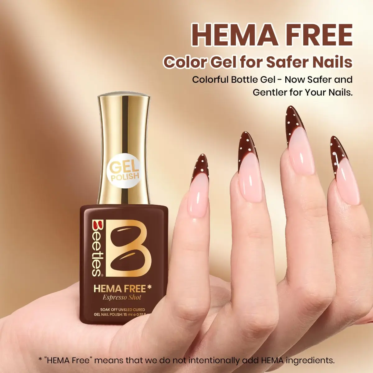 Beetles Gel Nail Polish Espresso Shot 15ml (0.51 Fl Oz) | Hema-Free Soak-Off UV/LED Gel - view 2