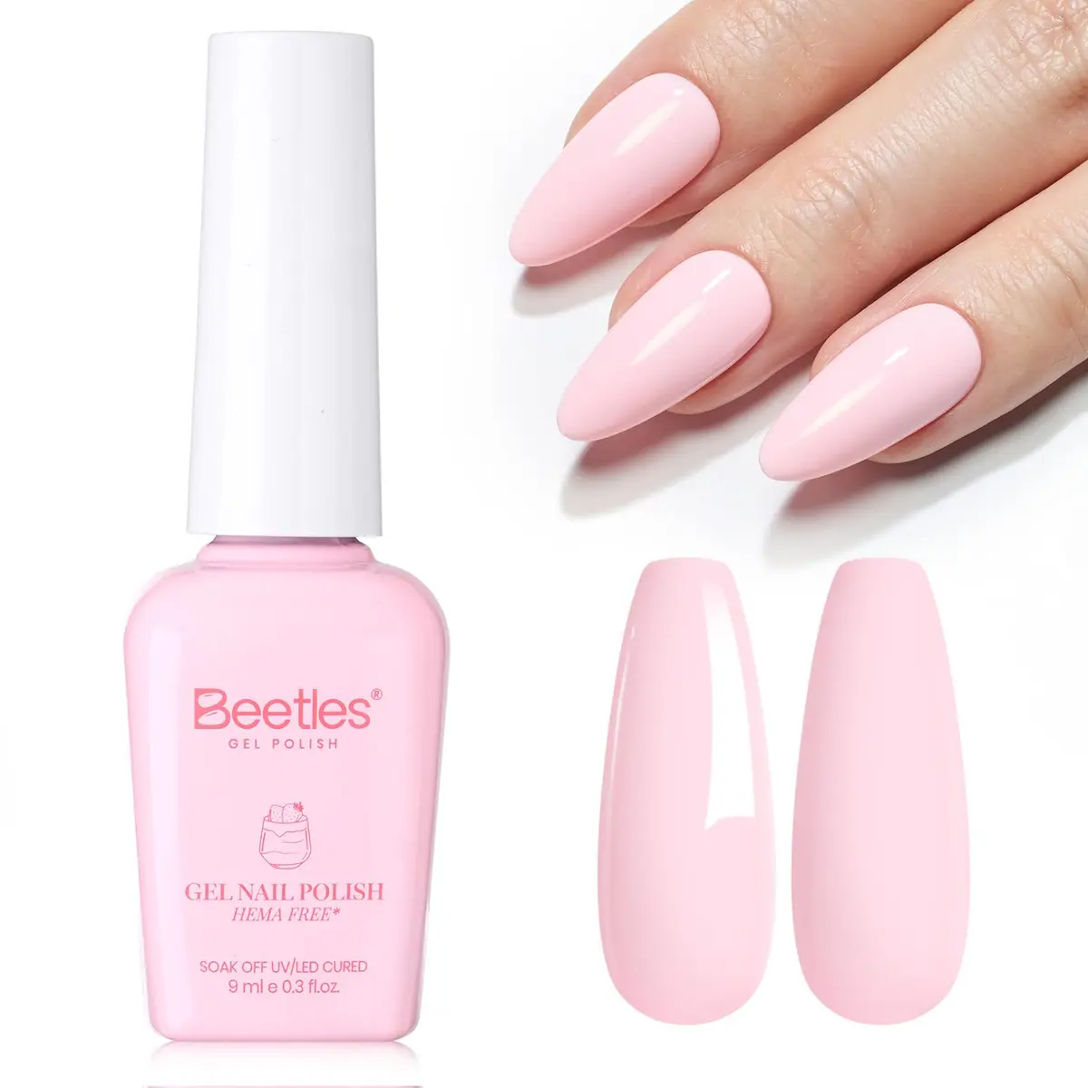 beetles Gel Polish Strawberry Milk Light Pink | Long-Lasting, Gentle, 28 Days Shine - main product image