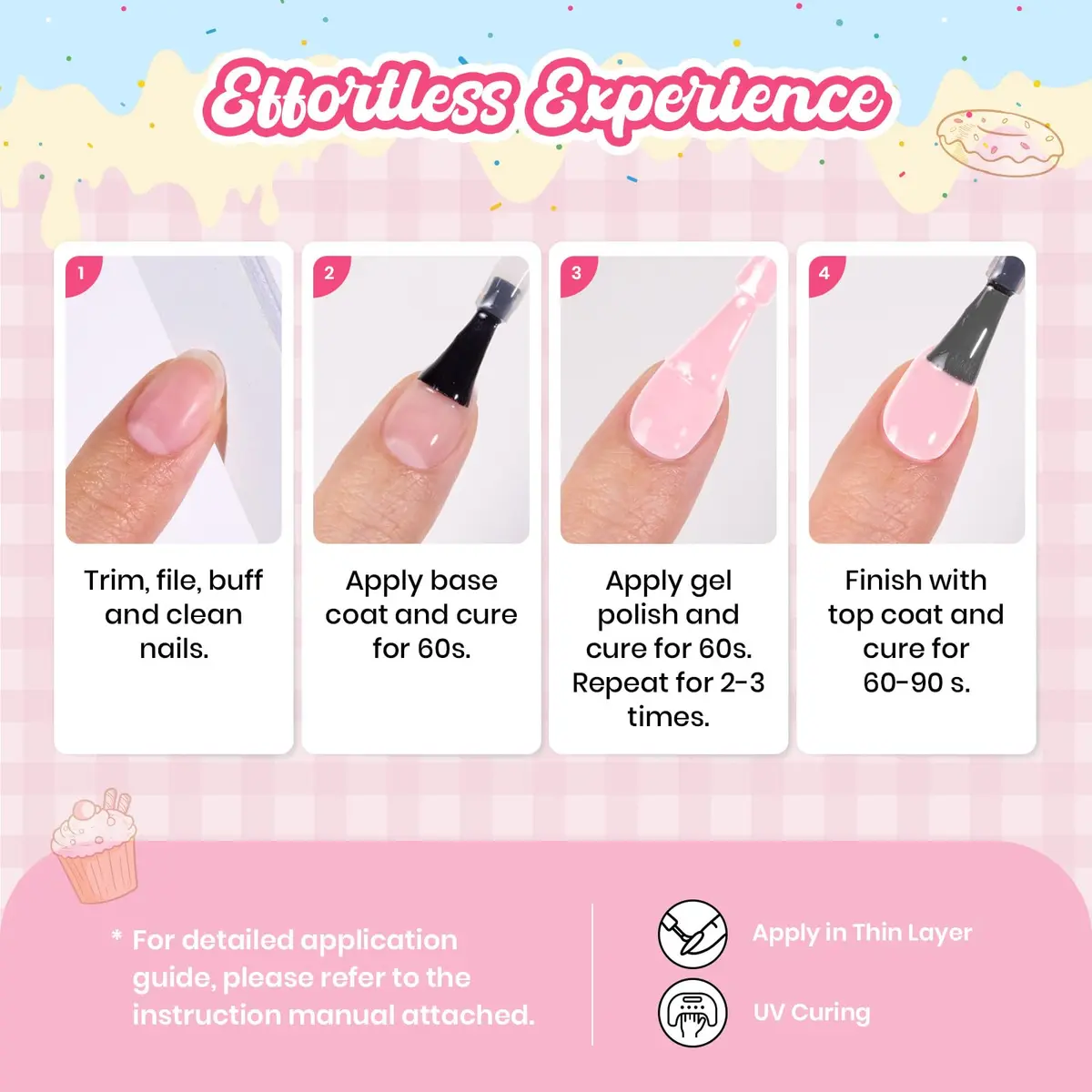 beetles Gel Polish Strawberry Milk Light Pink | Long-Lasting, Gentle, 28 Days Shine - view 7