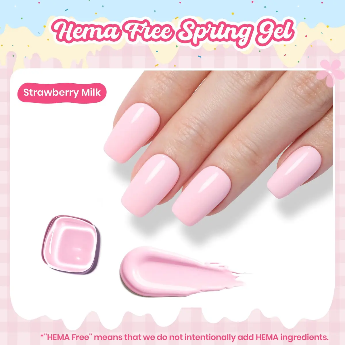 beetles Gel Polish Strawberry Milk Light Pink | Long-Lasting, Gentle, 28 Days Shine - view 2