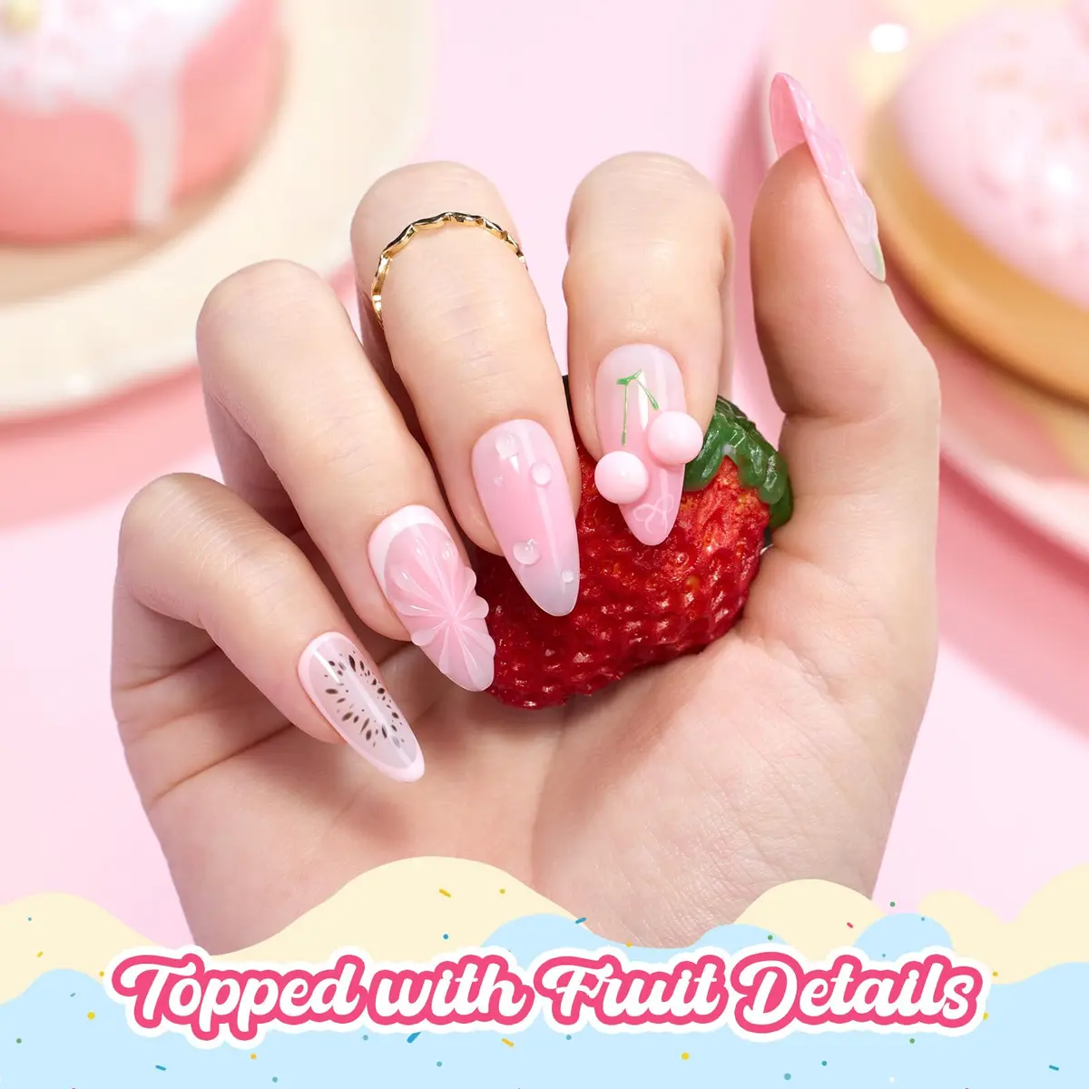 beetles Gel Polish Strawberry Milk Light Pink | Long-Lasting, Gentle, 28 Days Shine - view 3