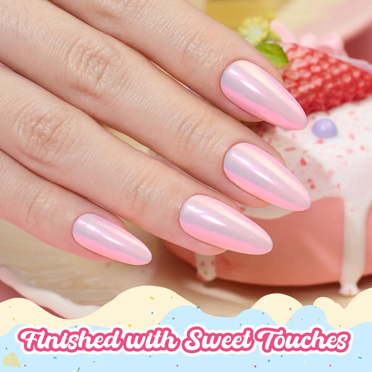 beetles Gel Polish Strawberry Milk Light Pink | Long-Lasting, Gentle, 28 Days Shine - view 4