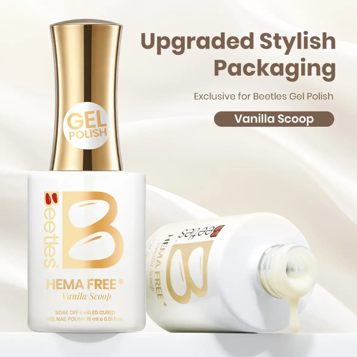 Beetles Gel Polish Vanilla Scoop Milky White Jelly Gel Nail Polish 15ml | Sheer & Buildable - view 8
