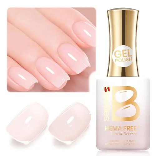 Beetles Apricot Reverie Nude Gel Polish 15ML | Sheer Nude Jelly Pink Nail Polish - main product image