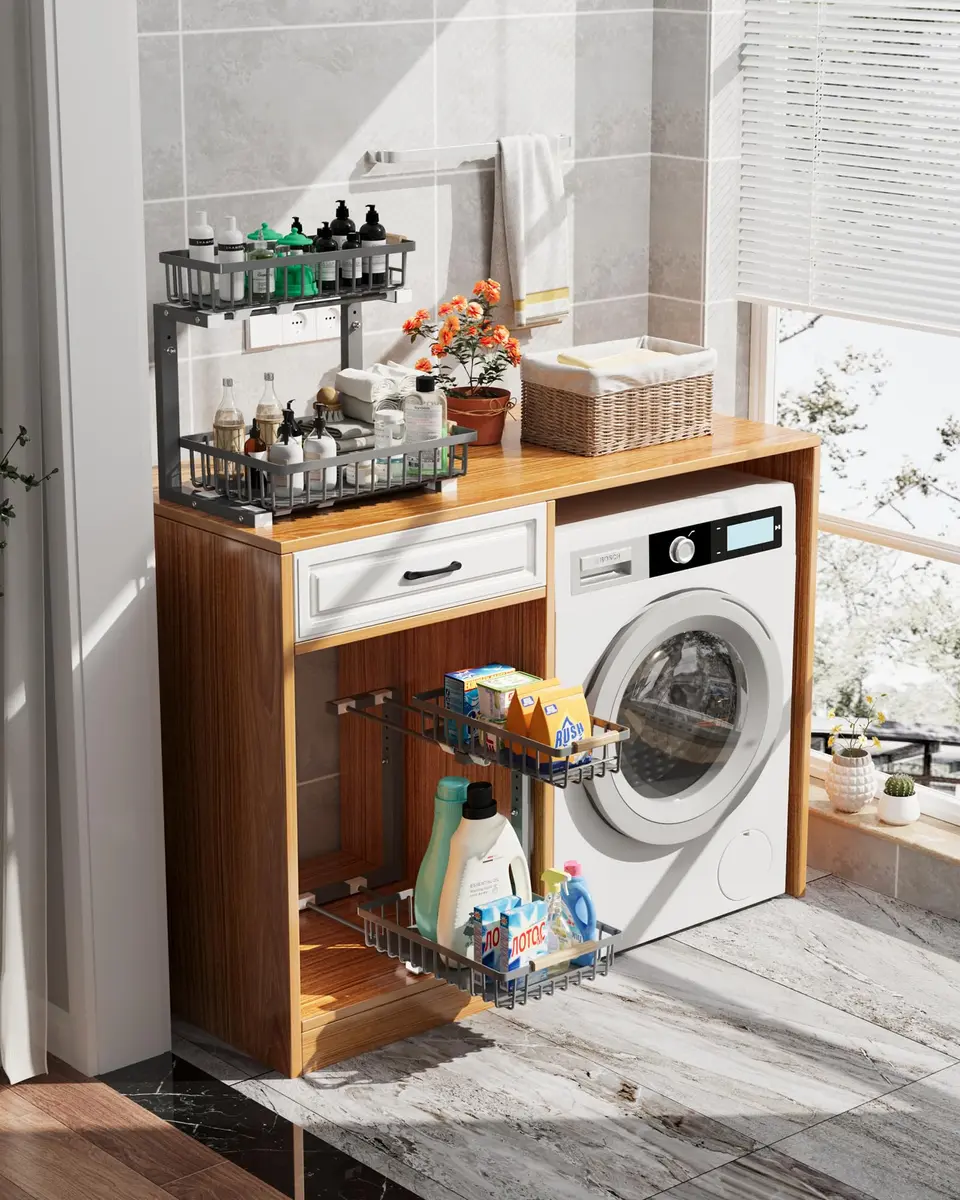 Hahaemall Under Sink Organizer Storage 15.3 x 11.6 x 17 in | Metal 2-Tier Pull Out Rack for Kitchen & Bathroom - view 7