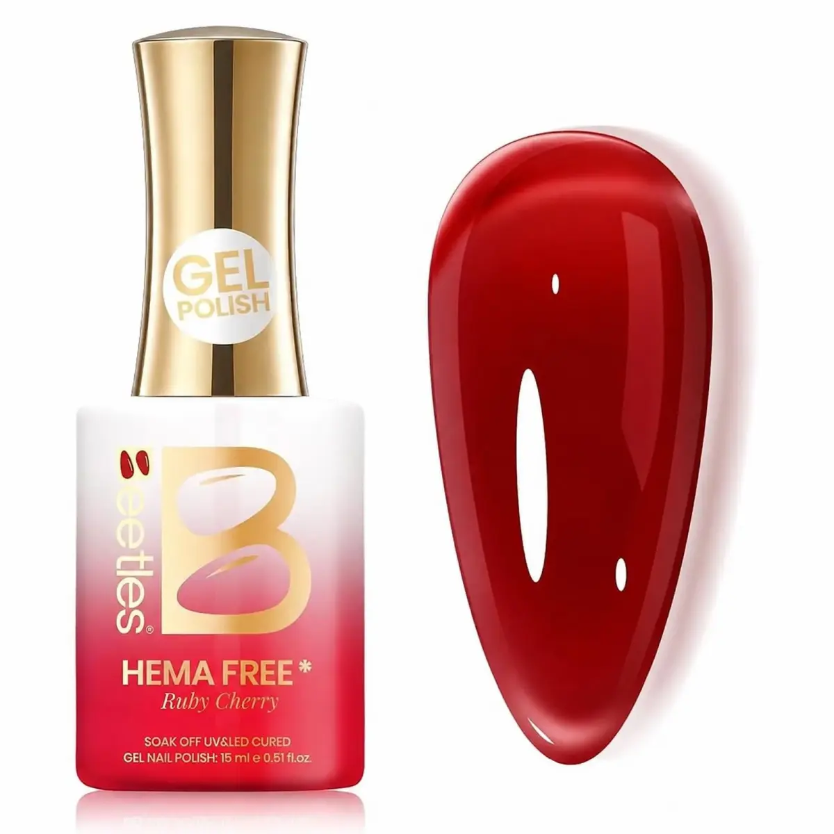 Beetles Gel Polish Ruby Cherry Jelly Red Gel Nail Polish 15ml (0.51 Fl Oz) | Long-Lasting Glossy Finish - main product image