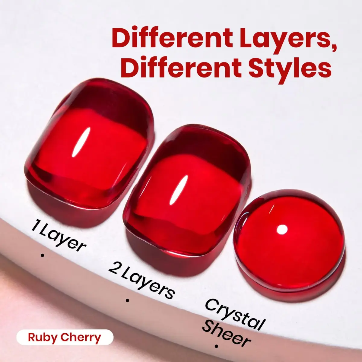 Beetles Gel Polish Ruby Cherry Jelly Red Gel Nail Polish 15ml (0.51 Fl Oz) | Long-Lasting Glossy Finish - view 5