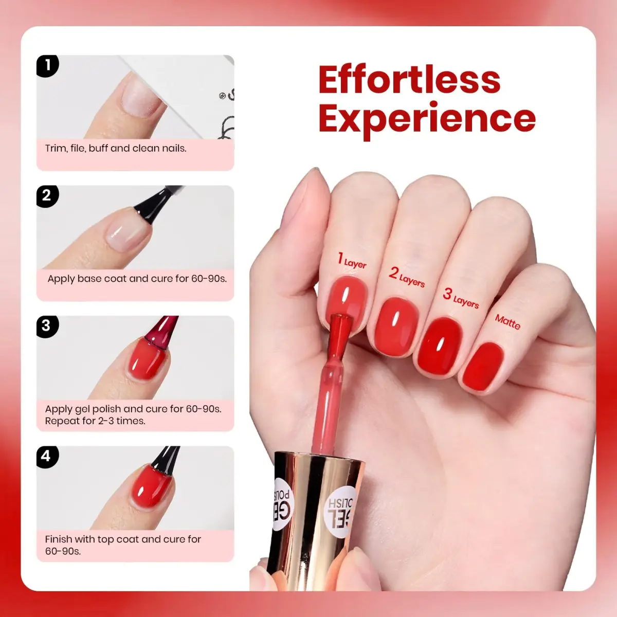 Beetles Gel Polish Ruby Cherry Jelly Red Gel Nail Polish 15ml (0.51 Fl Oz) | Long-Lasting Glossy Finish - view 6