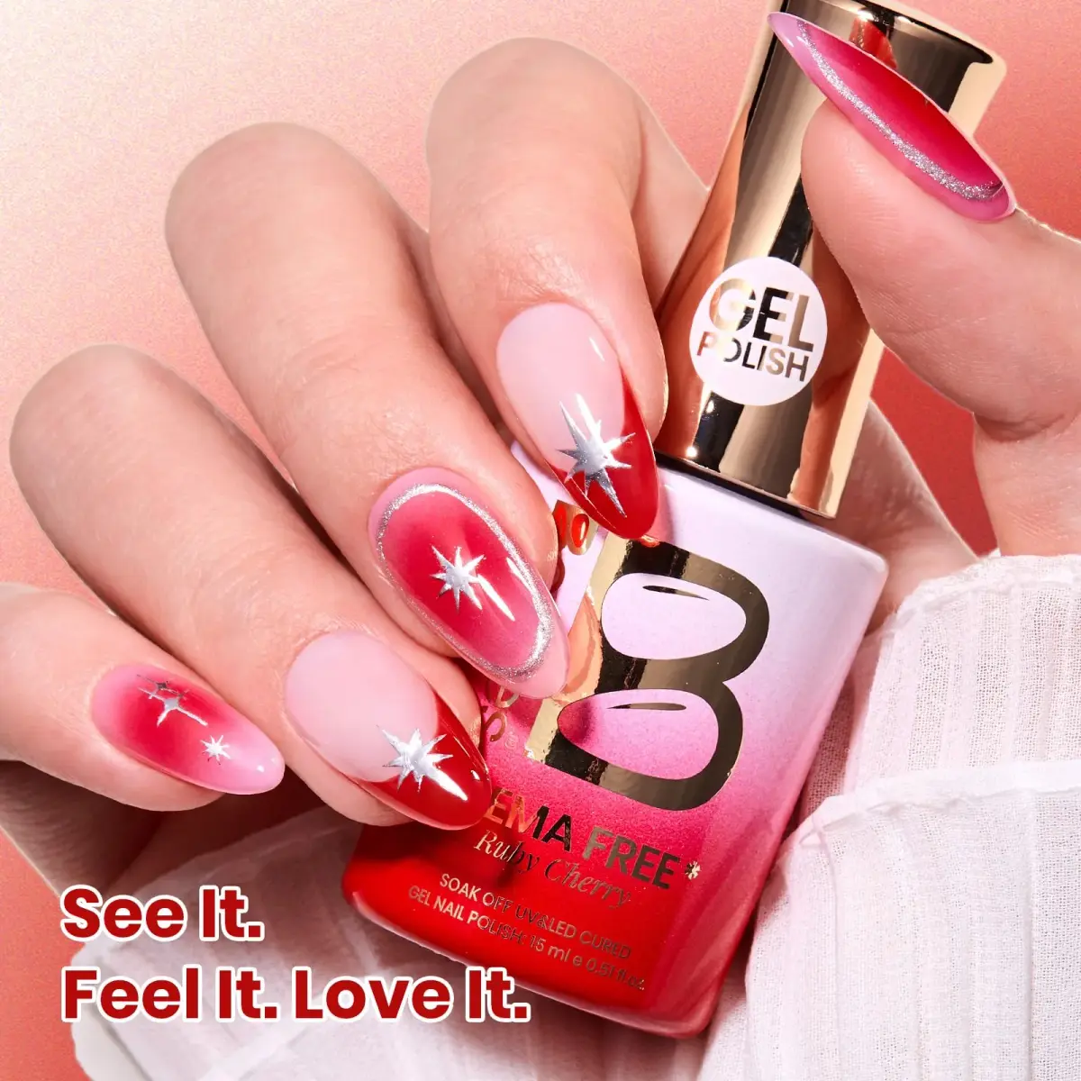 Beetles Gel Polish Ruby Cherry Jelly Red Gel Nail Polish 15ml (0.51 Fl Oz) | Long-Lasting Glossy Finish - view 7