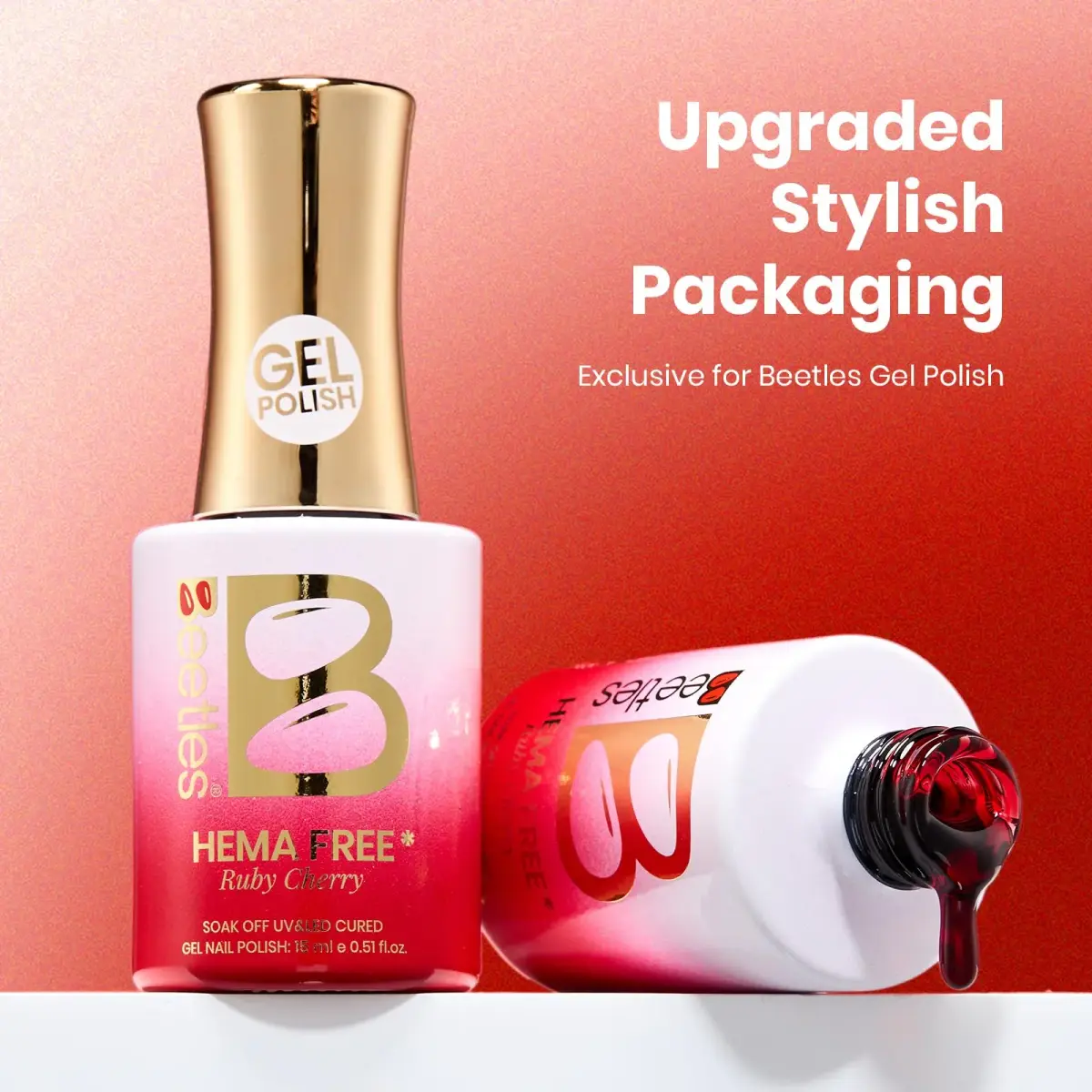 Beetles Gel Polish Ruby Cherry Jelly Red Gel Nail Polish 15ml (0.51 Fl Oz) | Long-Lasting Glossy Finish - view 8