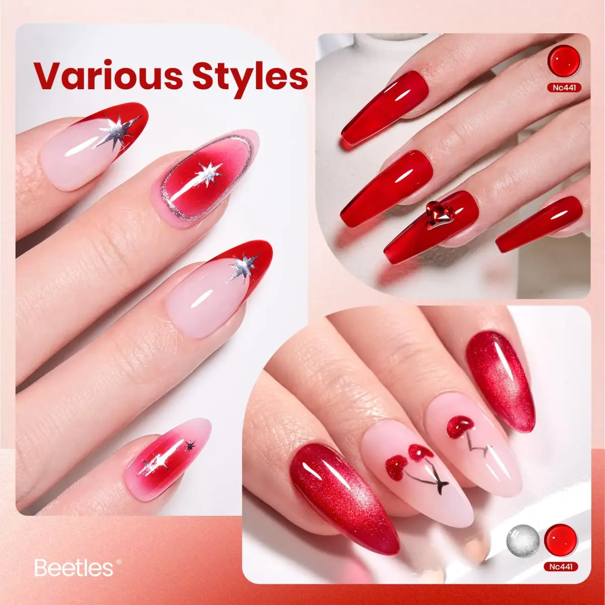 Beetles Gel Polish Ruby Cherry Jelly Red Gel Nail Polish 15ml (0.51 Fl Oz) | Long-Lasting Glossy Finish - view 3