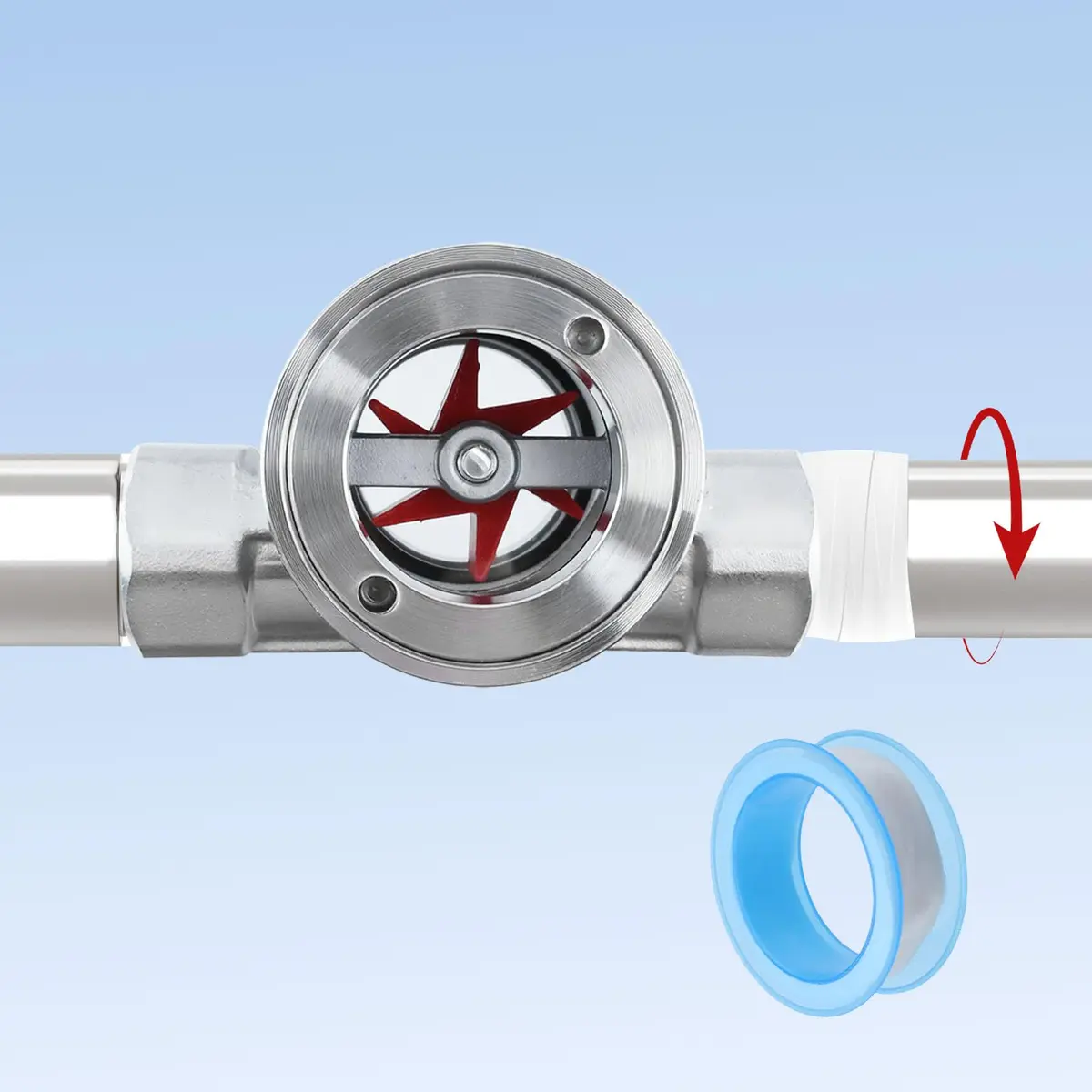 Antrader 1/2" NPT Female Stainless Steel Flow Indicator with Impeller | DN15-1/2" Sight Glass - view 5