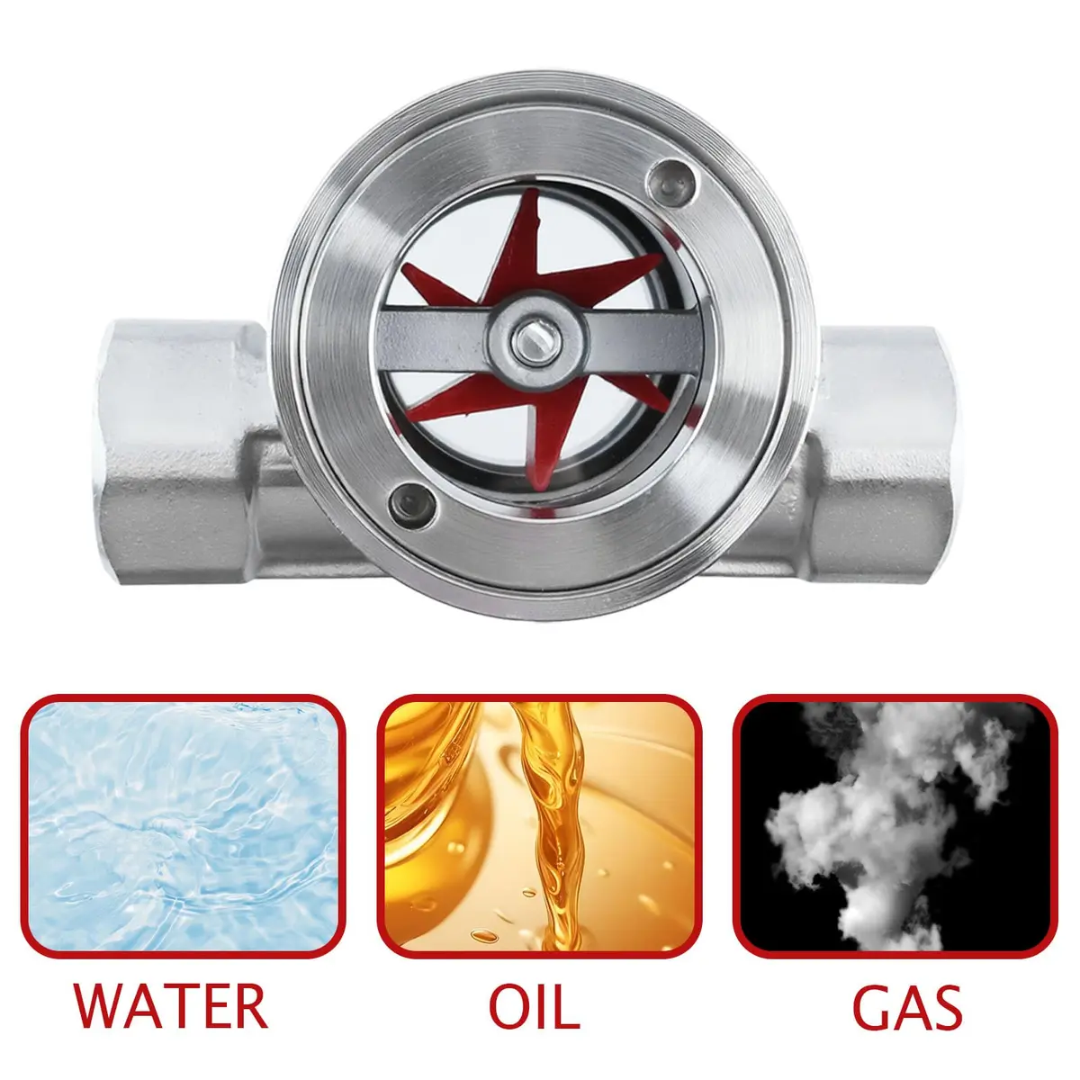 Antrader 3/4" NPT Female Stainless Steel Flow Indicator | Visual Pipeline Monitoring - view 4