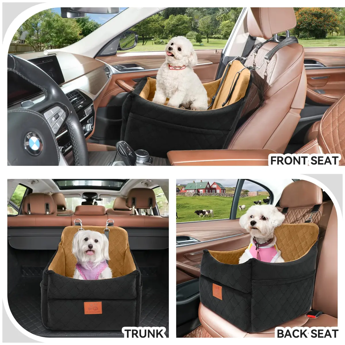GL GLENSLAVE Dog Car Seat for Small/Medium Dogs | Detachable Washable Pet Booster with Storage - view 2