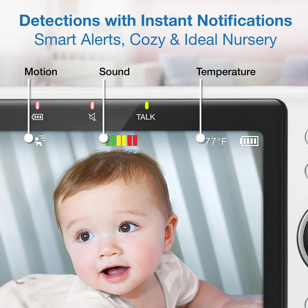 VTech VM901-2 Smart WiFi Baby Monitor with 2 Cameras | 5" HD Split Screen, Pan-Tilt-Zoom, Night Vision - view 9