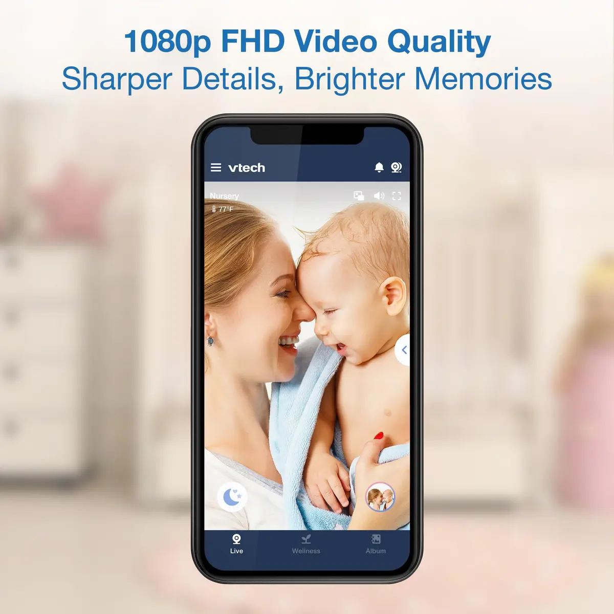 VTech VM901-2 Smart WiFi Baby Monitor with 2 Cameras | 5" HD Split Screen, Pan-Tilt-Zoom, Night Vision - view 3