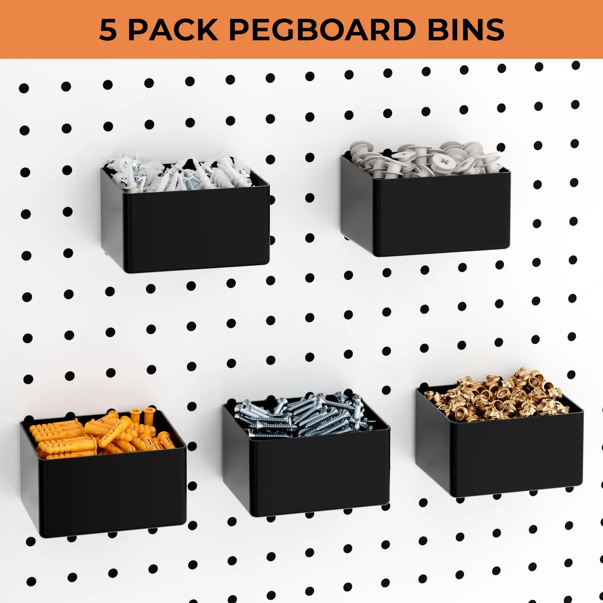 INCLY 120PCS Pegboard Accessories Organizer Kit with Pegboard Hooks & Bins | Heavy Duty Metal & Plastic Set - view 6
