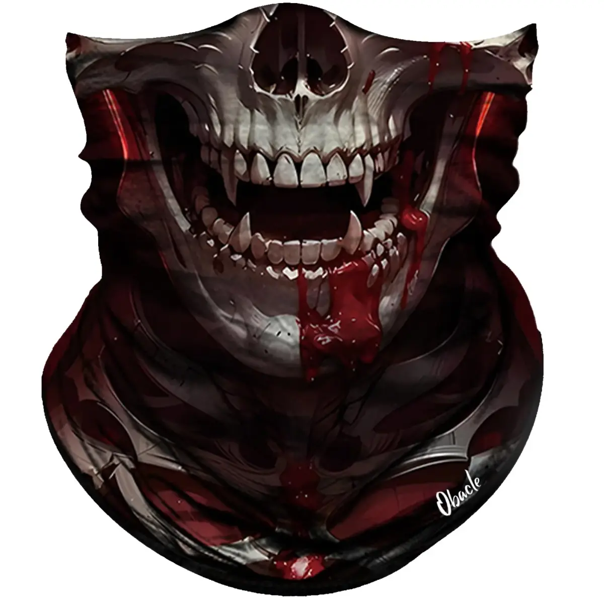 Obacle Skull Red Face Open Mouth Half Face Mask for Dust, Wind, and Sun Protection - main product image