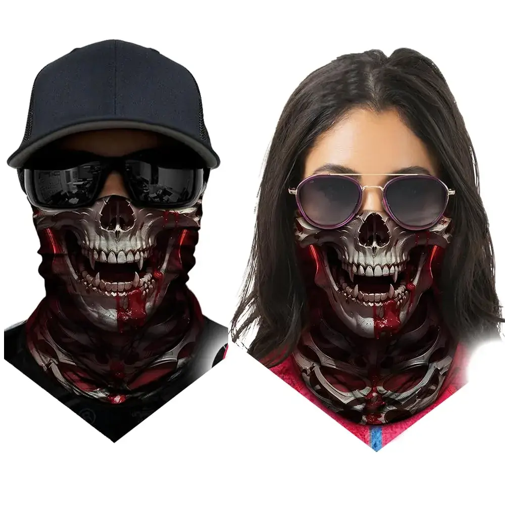 Obacle Skull Red Face Open Mouth Half Face Mask for Dust, Wind, and Sun Protection - view 3