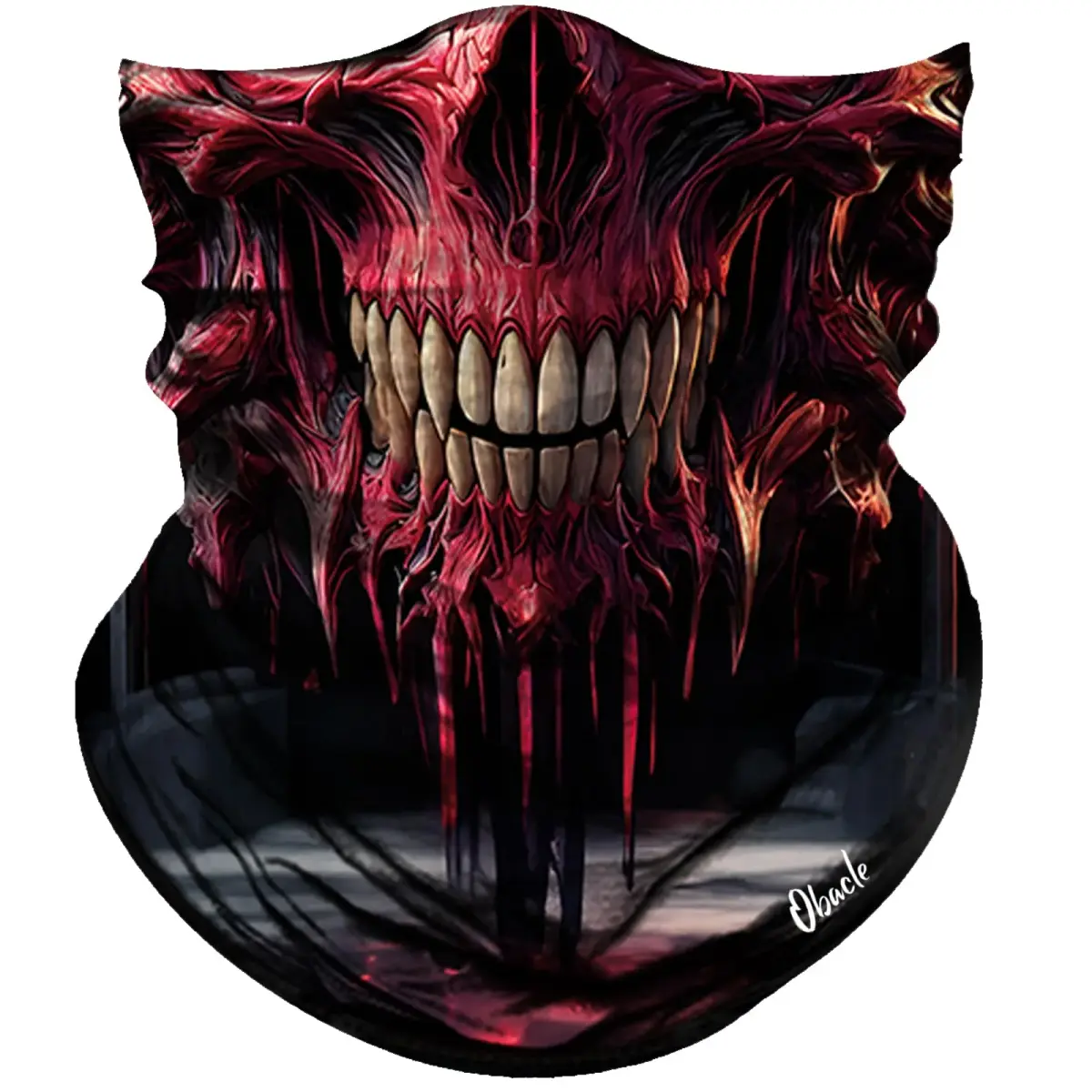Obacle Skull Face Mask - Skull Red Face White Face Design for Dust, Wind, and Sun Protection - main product image