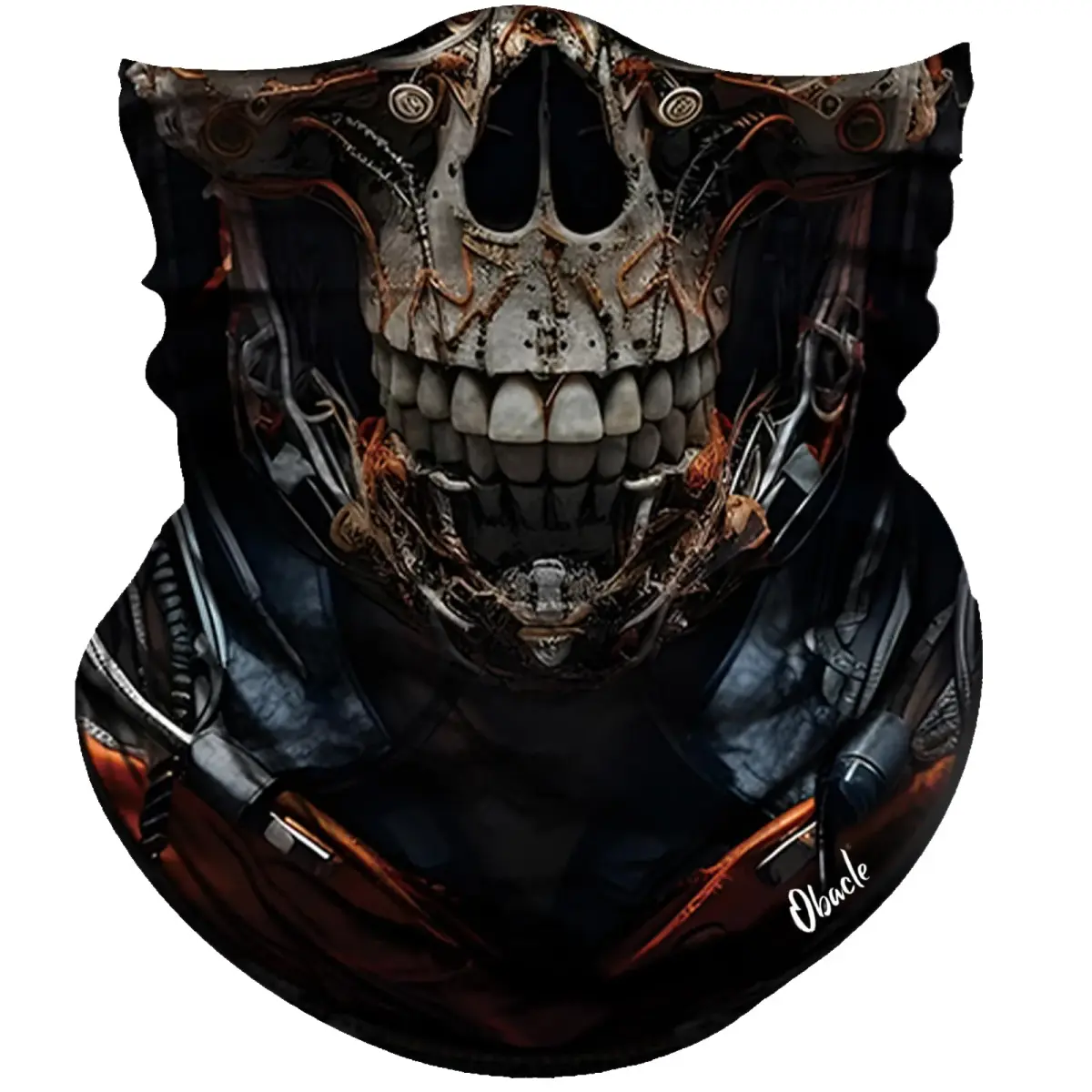 Obacle Skull Gray Face Open Mouth Half Face Mask for Dust, Wind, UV Sun Protection - main product image