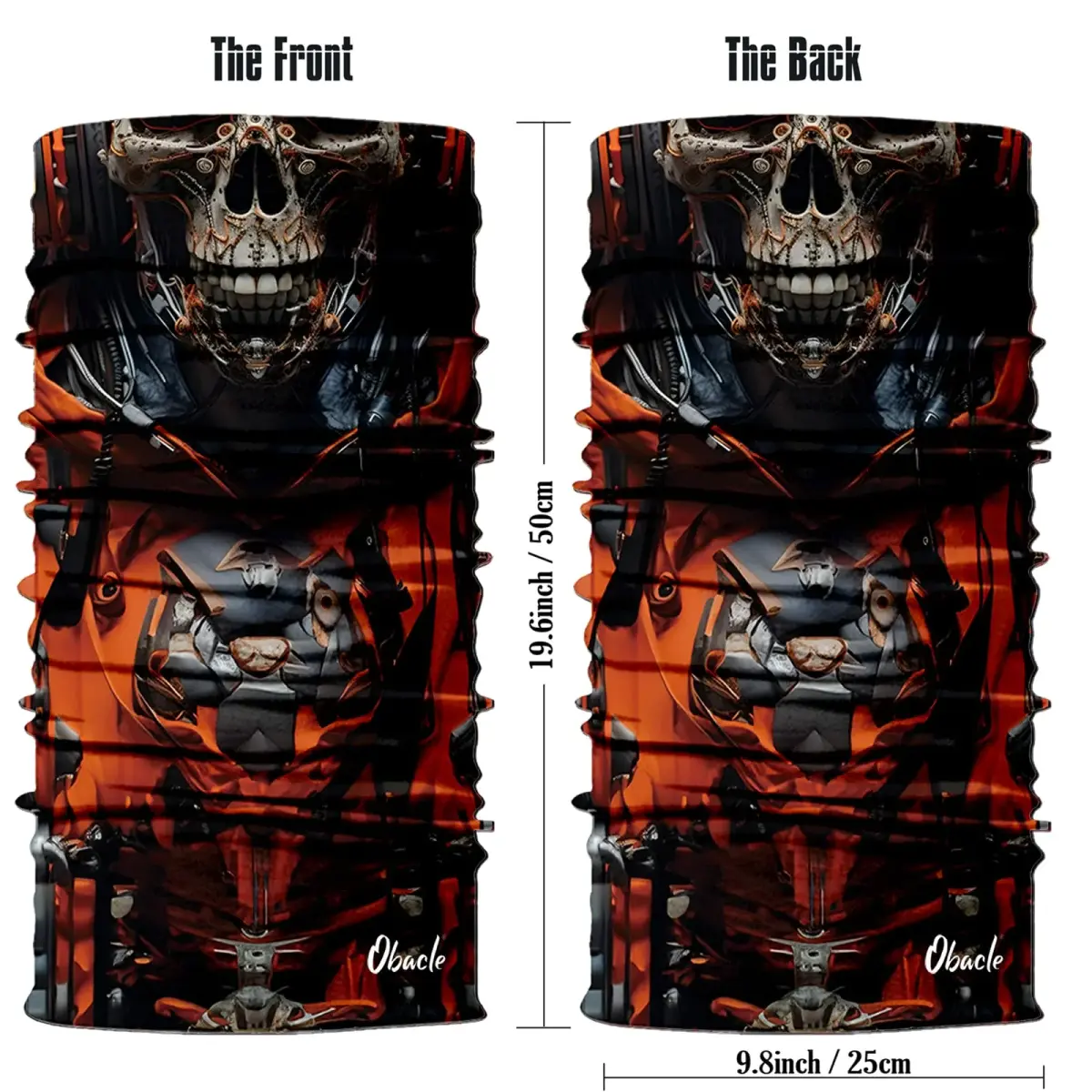 Obacle Skull Gray Face Open Mouth Half Face Mask for Dust, Wind, UV Sun Protection - view 2