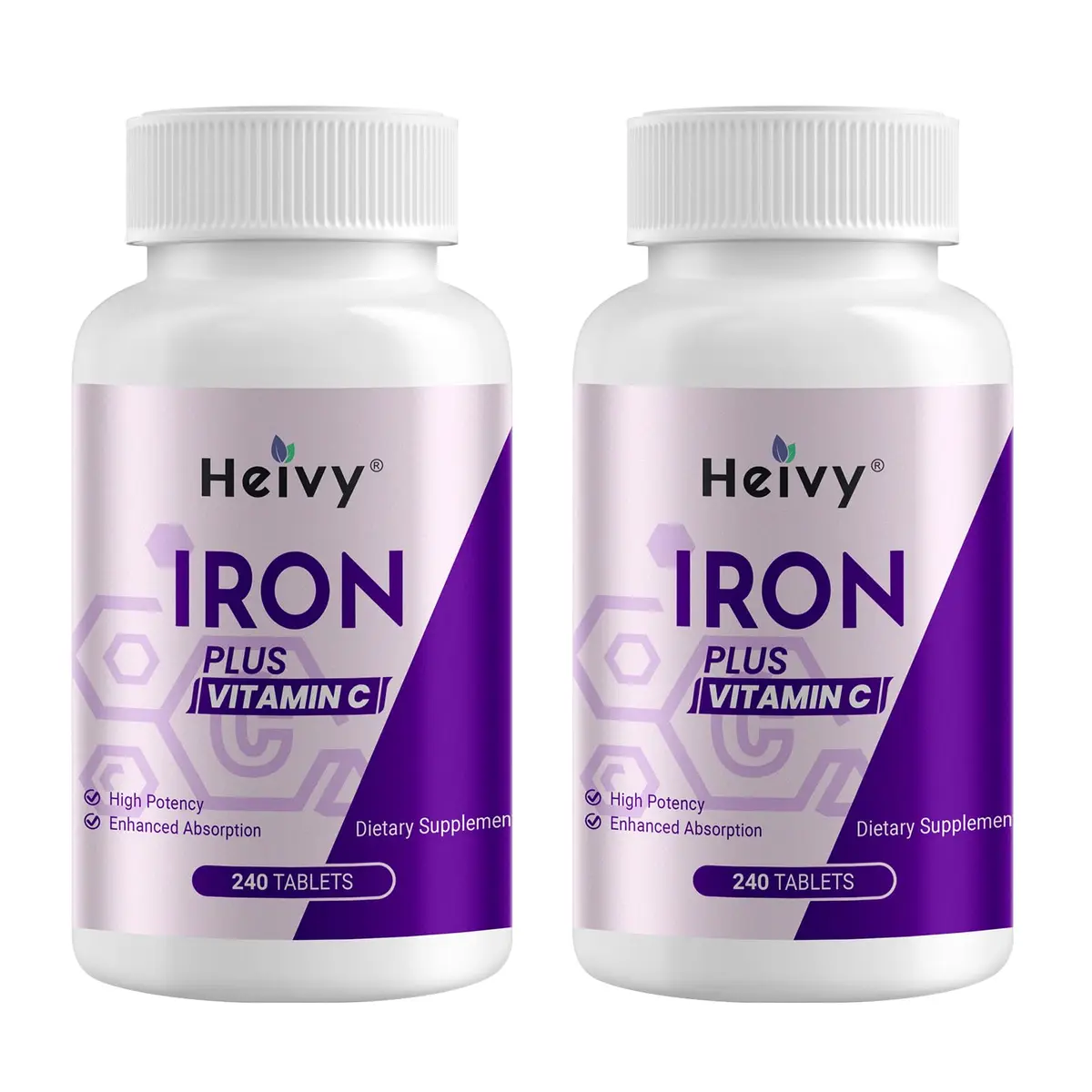 Heivy Ferrous Sulfate 325mg | High Potency Iron Supplement for Women & Men, 240 Tablets (2 Pack) - main product image