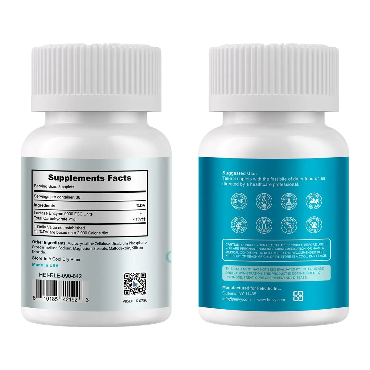 Heivy Lactase Pills 9000 FCC 90 Count | Fast Lactose Digestion Support for Dairy Lovers - view 2