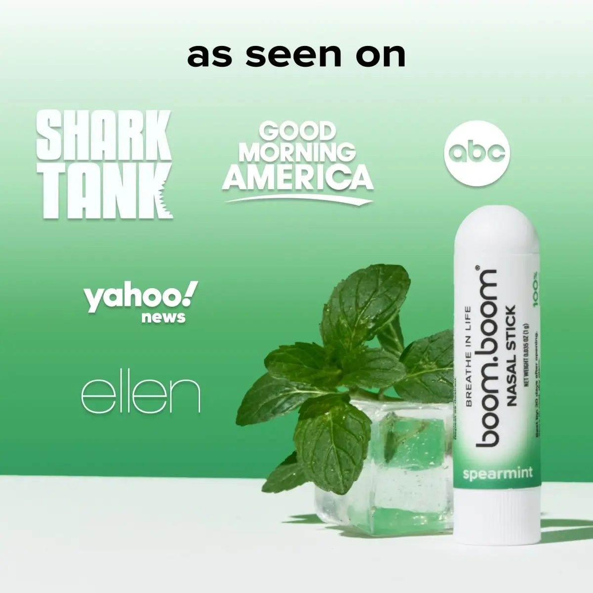BoomBoom Spearmint Nasal Stick | Vapor Flow Technology | 3-Pack | 156 g (5.5 oz) - view 5