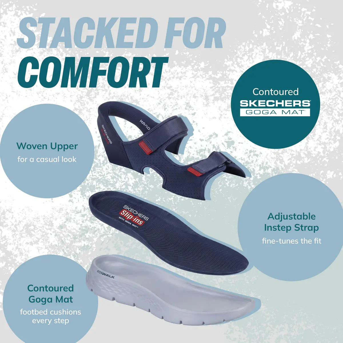 Skechers Men’s Hands Free Slip-Ins Go Walk Flex Easy Entry Sandal, Navy/Red, 8 | Lightweight Comfort for Active Men - view 4