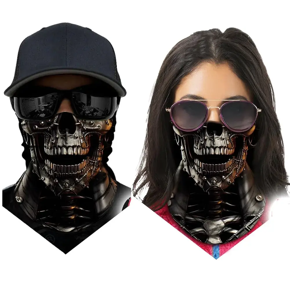 Obacle Skull Mechanical Face Black Half Mask for Dust, Wind, UV Sun Protection - view 3