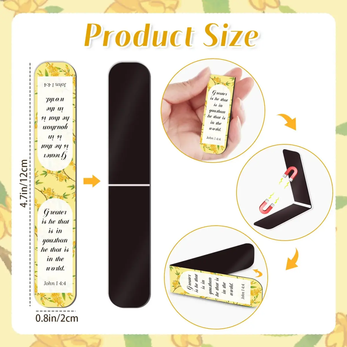 Diteryy Flower Bible Magnetic Bookmarks 100 Pack | Inspirational Christian Page Markers for Books - view 4