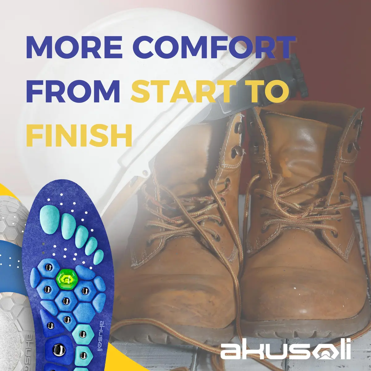 Akusoli Shoe Insert for Men, Work Boots & Daily Wear | Shock Absorbing, Arch Support, Magnetic, Cushioned (L/XL) - view 4