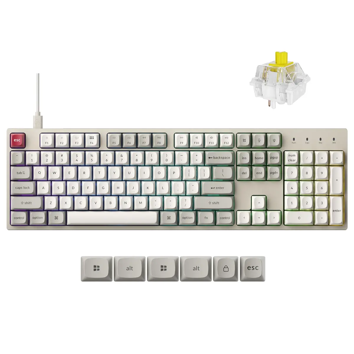 Keychron C2 Pro Full Size Wired Mechanical Keyboard with 8K Hz Polling Rate | RGB Backlit, Hot-Swappable, Mac & Windows Compatible - main product image