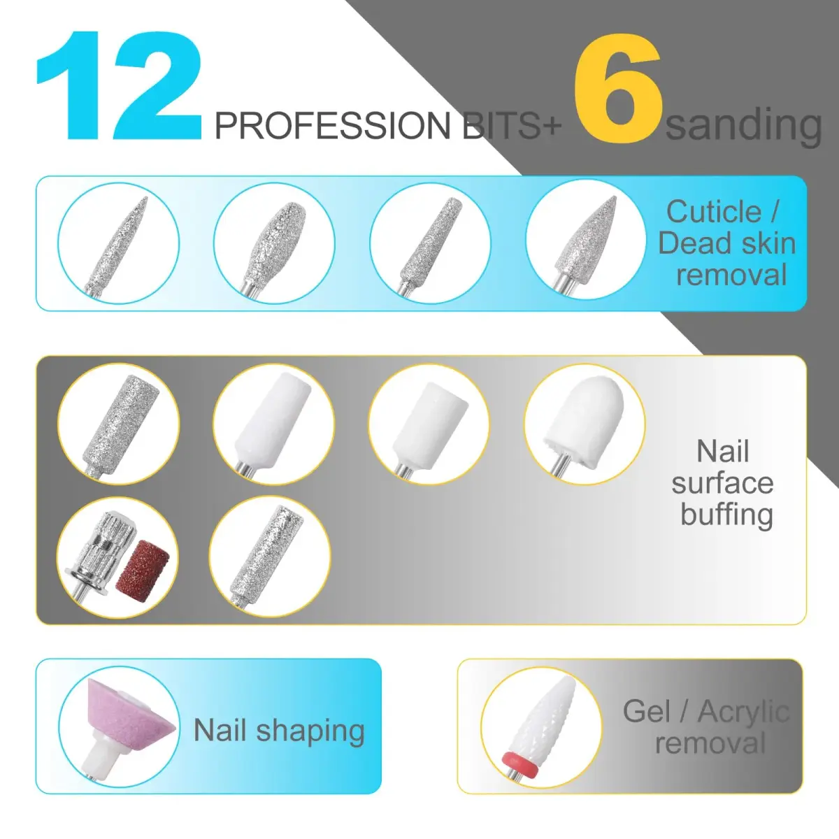 MEKK Professional Nail Drill 35000RPM Cordless E-File with LCD Display | Salon-Quality Nail Care - view 4