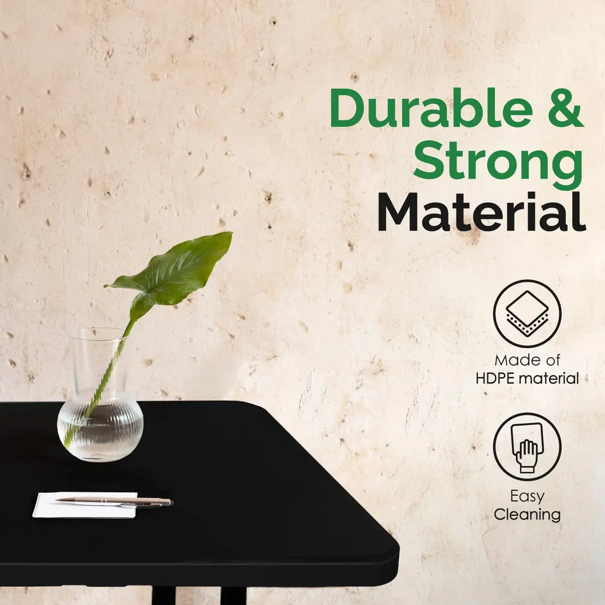 EconoHome 8ft Folding Table with Handle | Heavy-Duty Portable Indoor & Outdoor Table - view 2