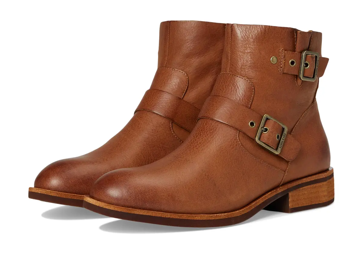 KORK-EASE Ellinor Women's Boot 9.5 Medium | Polished Leather Ankle Boot with Zipper & Buckled Straps - main product image