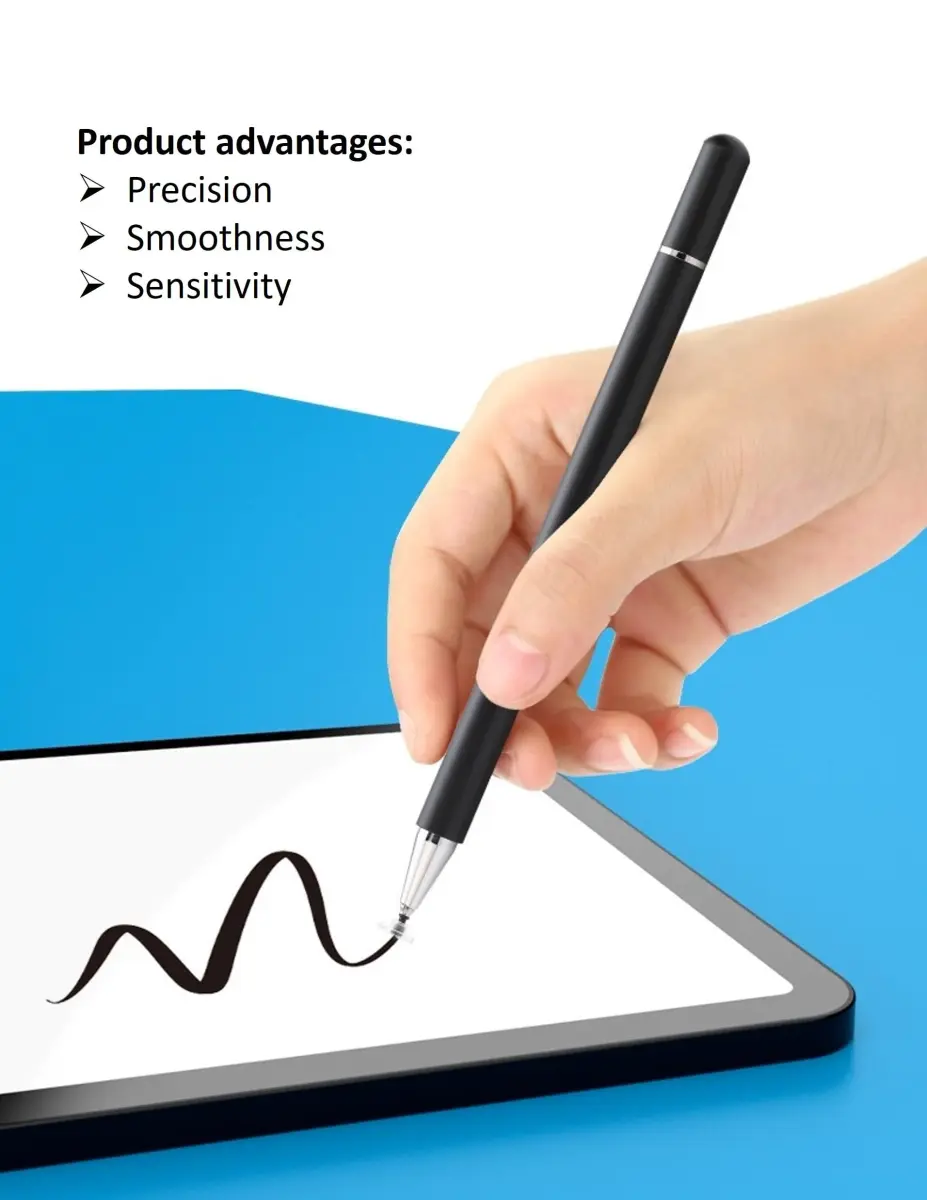 fllynewrite 3-in-1 Stylus Pen for Samsung Galaxy Tab A9+/A9/A8/A7/A7 Lite, iPad Pro/iPhone/Fire/Surface | Universal Touchscreen Input Pen (Black) - view 6