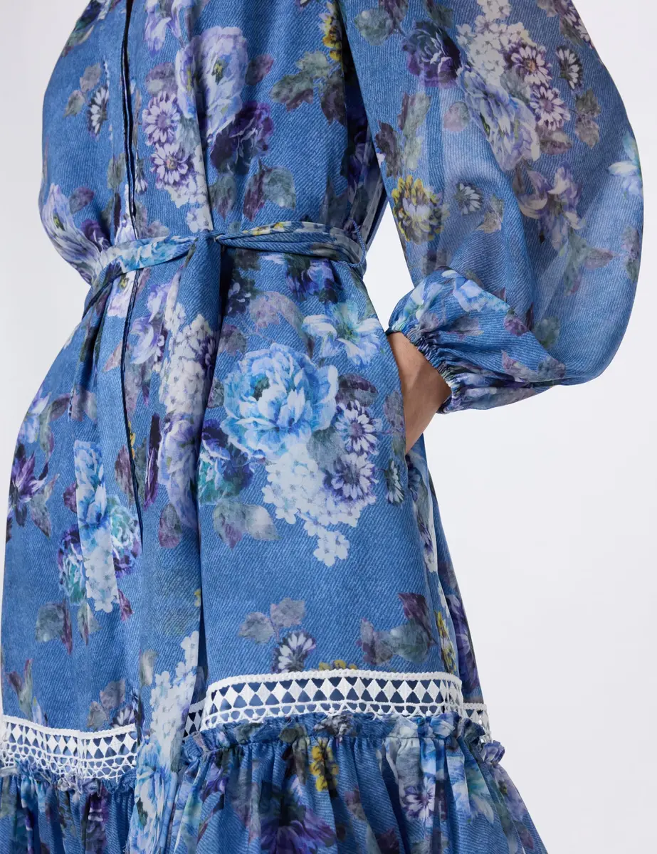 Kobi Halperin Women's Elisa Dress, Blue Multi, X-Small | Effortless luxury, flattering fit, imported from USA - view 5