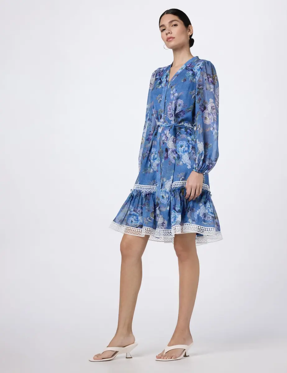 Kobi Halperin Women's Elisa Dress, Blue Multi, X-Small | Effortless luxury, flattering fit, imported from USA - view 6