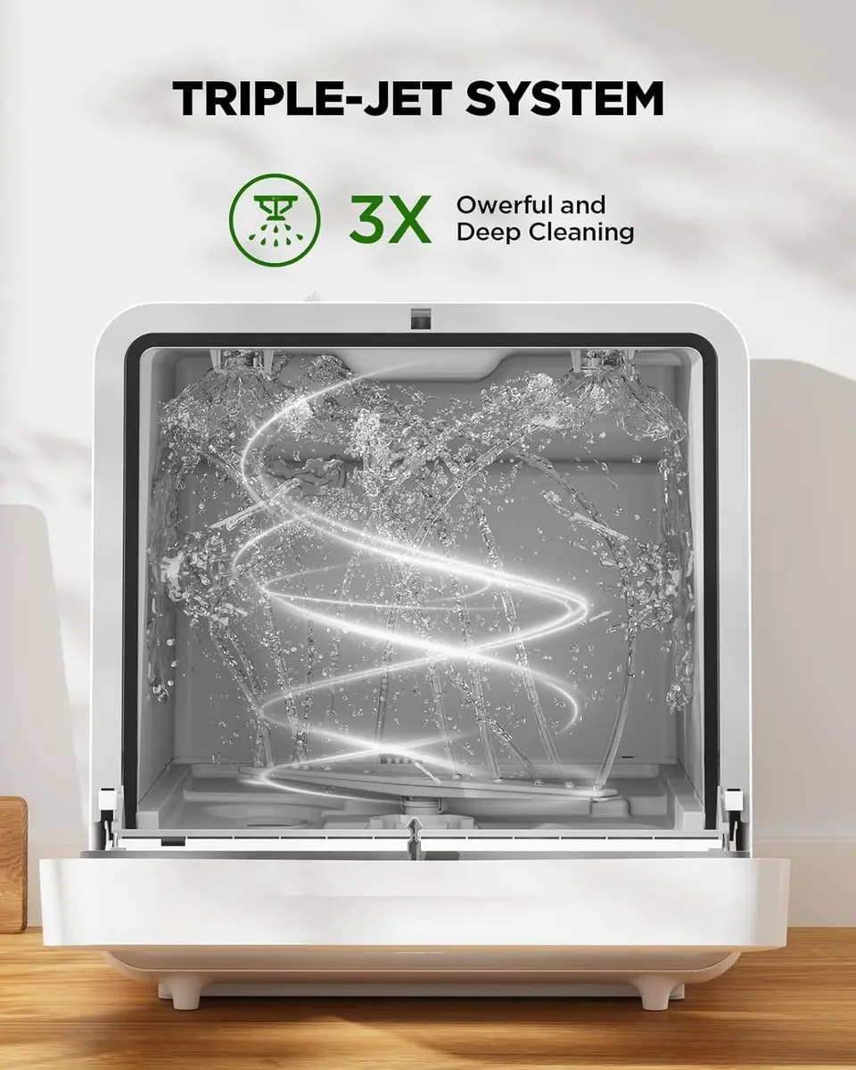 Silonn Portable Countertop Dishwasher with App Control, 5L Water Tank, 8 Wash Programs, 4 Place Settings | Compact & Smart - view 3