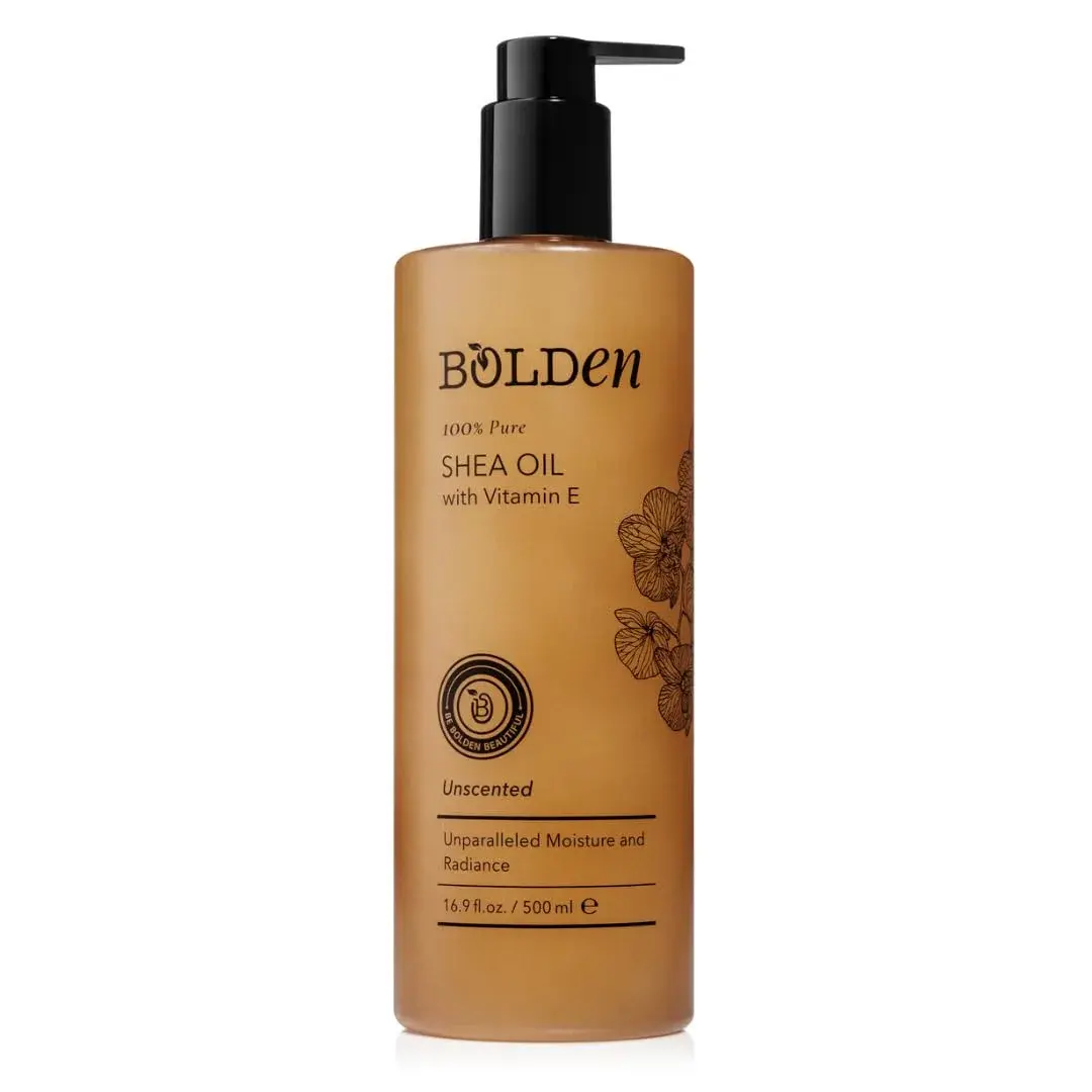 BOLDEN Shea Oil with Vitamin E, Unscented 499ml (16.9 Fl Oz) | Deeply Moisturizes Dry Skin - main product image