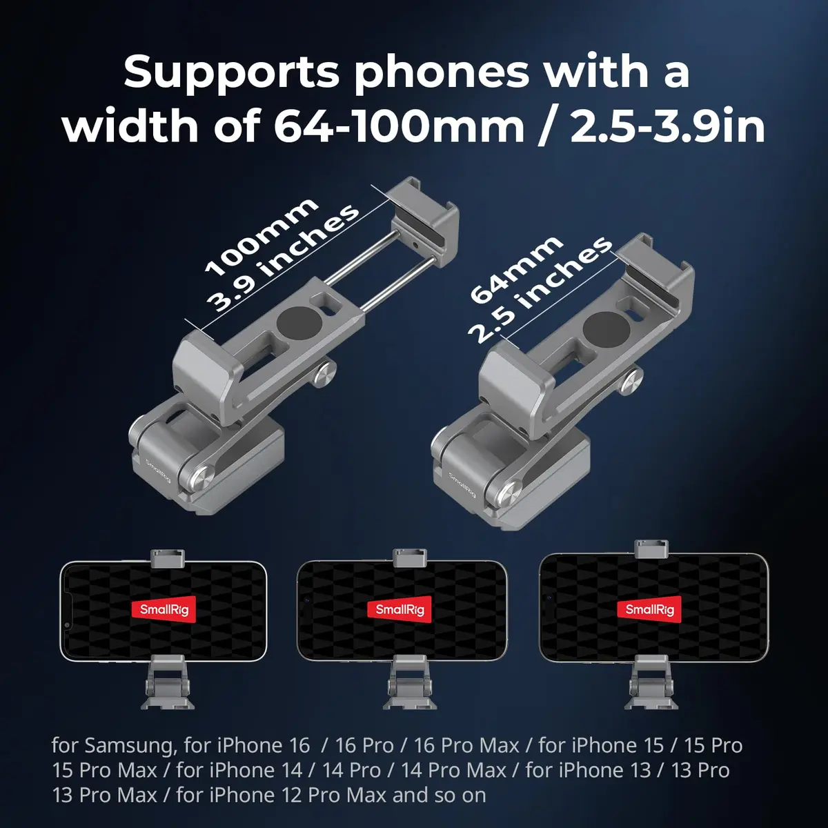 SMALLRIG Metal Phone Mount with Baseplate for Arca-Swiss - 5338 | Versatile, Durable & Compatible with DJI RS Mini - view 3