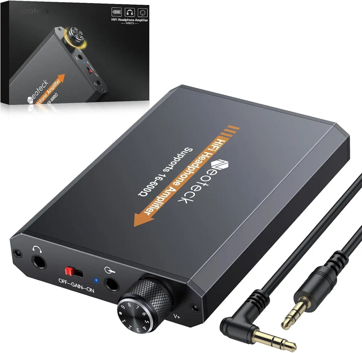 Neoteck Amplifier 16-600 Ohm Portable Headphone Amplifier | Compact HiFi Audio Boost - main product image