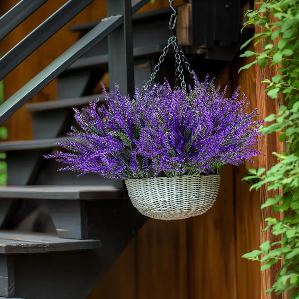 RAINFLOW Artificial Lavender Flowers 8 pcs | Outdoor Faux Lavender Plants for Patio & Indoor Decor - view 5