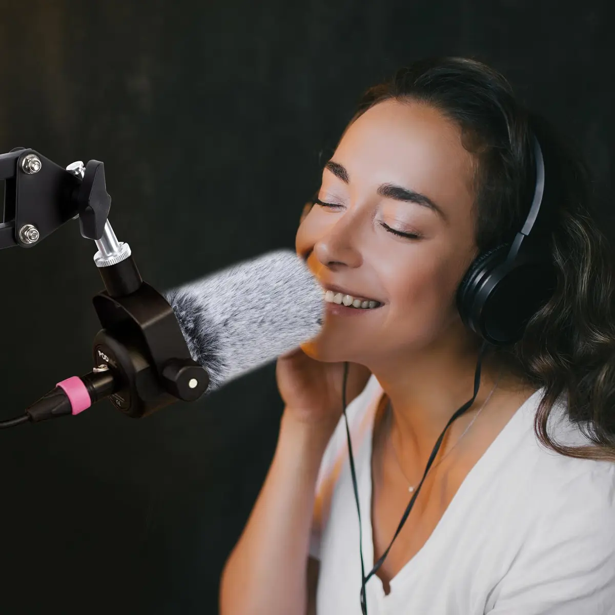 YOUSHARES PodMic Pop Filter Furry Cover - Mic Windscreen Wind Cover for Rode PodMic, Blocks Out Plosives, Gray - view 6