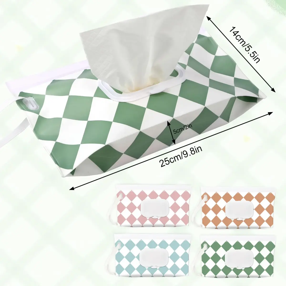 FEBSNOW Baby Wipe Dispenser Holder 4-Pack | Portable Refillable Wet Wipe Pouch 25cm (9.8") - view 2